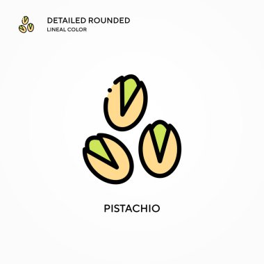 Pistachio vektör ikonu. Modern vektör illüstrasyon kavramları. Düzenlemesi ve kişiselleştirmesi kolay.