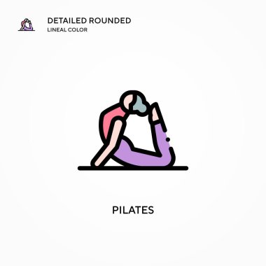 Pilates vektör simgesi. Modern vektör illüstrasyon kavramları. Düzenlemesi ve kişiselleştirmesi kolay.