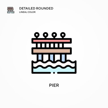 İskele vektör simgesi. Modern vektör illüstrasyon kavramları. Düzenlemesi ve kişiselleştirmesi kolay.