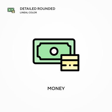 Para vektör simgesi. Modern vektör illüstrasyon kavramları. Düzenlemesi ve kişiselleştirmesi kolay.