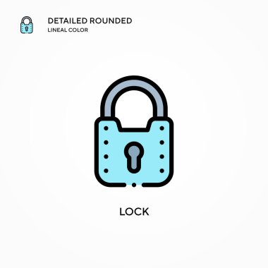 Vektör simgesini kilitle. Modern vektör illüstrasyon kavramları. Düzenlemesi ve kişiselleştirmesi kolay.