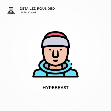 Hipebeast vektör simgesi. Modern vektör illüstrasyon kavramları. Düzenlemesi ve kişiselleştirmesi kolay.