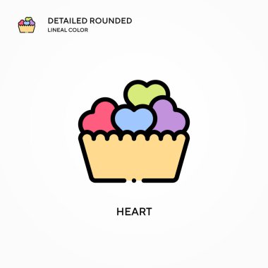 Kalp vektör simgesi. Modern vektör illüstrasyon kavramları. Düzenlemesi ve kişiselleştirmesi kolay.