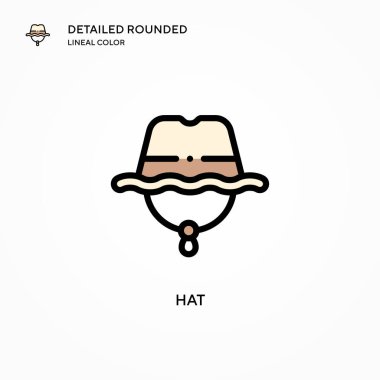 Şapka vektör simgesi. Modern vektör illüstrasyon kavramları. Düzenlemesi ve kişiselleştirmesi kolay.