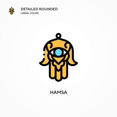 Hamsa vektör simgesi. Modern vektör illüstrasyon kavramları. Düzenlemesi ve kişiselleştirmesi kolay.