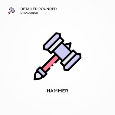 Çekiç vektör simgesi. Modern vektör illüstrasyon kavramları. Düzenlemesi ve kişiselleştirmesi kolay.