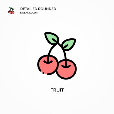 Meyve vektörü simgesi. Modern vektör illüstrasyon kavramları. Düzenlemesi ve kişiselleştirmesi kolay.