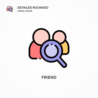 Arkadaş vektör simgesi. Modern vektör illüstrasyon kavramları. Düzenlemesi ve kişiselleştirmesi kolay.