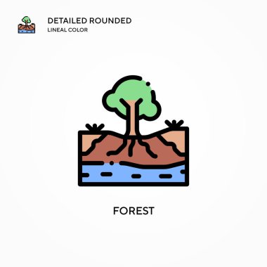 Orman vektör simgesi. Modern vektör illüstrasyon kavramları. Düzenlemesi ve kişiselleştirmesi kolay.