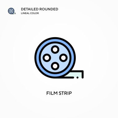 Film şeridi vektör simgesi. Modern vektör illüstrasyon kavramları. Düzenlemesi ve kişiselleştirmesi kolay.