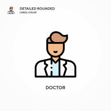 Doktor vektör simgesi. Modern vektör illüstrasyon kavramları. Düzenlemesi ve kişiselleştirmesi kolay.