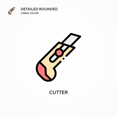 Kesici vektör simgesi. Modern vektör illüstrasyon kavramları. Düzenlemesi ve kişiselleştirmesi kolay.