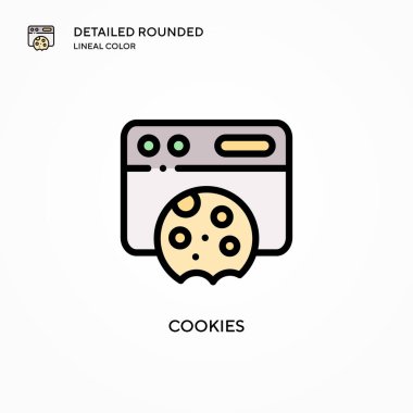 Kurabiye vektör simgesi. Modern vektör illüstrasyon kavramları. Düzenlemesi ve kişiselleştirmesi kolay.