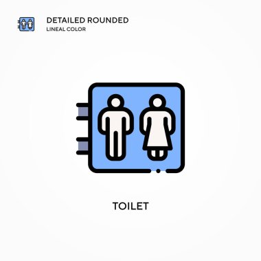 Tuvalet vektörü simgesi. Modern vektör illüstrasyon kavramları. Düzenlemesi ve kişiselleştirmesi kolay.