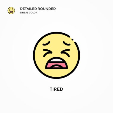 Yorgun vektör simgesi. Modern vektör illüstrasyon kavramları. Düzenlemesi ve kişiselleştirmesi kolay.