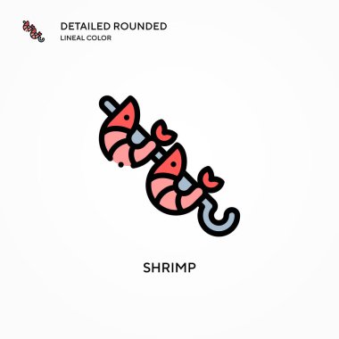 Karides vektör simgesi. Modern vektör illüstrasyon kavramları. Düzenlemesi ve kişiselleştirmesi kolay.