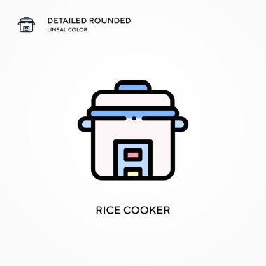 Pirinç pişirici vektör ikonu. Modern vektör illüstrasyon kavramları. Düzenlemesi ve kişiselleştirmesi kolay.
