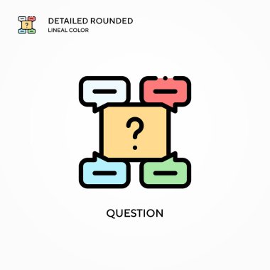 Soru vektör simgesi. Modern vektör illüstrasyon kavramları. Düzenlemesi ve kişiselleştirmesi kolay.