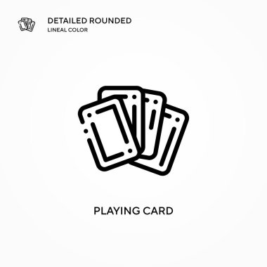 Kart vektör simgesi oynanıyor. Modern vektör illüstrasyon kavramları. Düzenlemesi ve kişiselleştirmesi kolay.