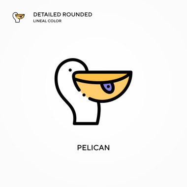 Pelikan vektör simgesi. Modern vektör illüstrasyon kavramları. Düzenlemesi ve kişiselleştirmesi kolay.