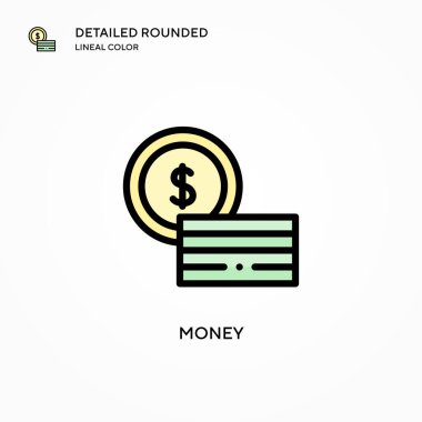Para vektör simgesi. Modern vektör illüstrasyon kavramları. Düzenlemesi ve kişiselleştirmesi kolay.
