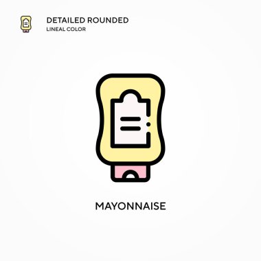 Mayonez vektör simgesi. Modern vektör illüstrasyon kavramları. Düzenlemesi ve kişiselleştirmesi kolay.