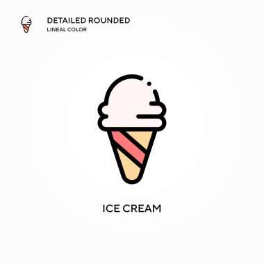 Dondurma vektör simgesi. Modern vektör illüstrasyon kavramları. Düzenlemesi ve kişiselleştirmesi kolay.