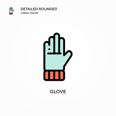 Eldiven vektör simgesi. Modern vektör illüstrasyon kavramları. Düzenlemesi ve kişiselleştirmesi kolay.
