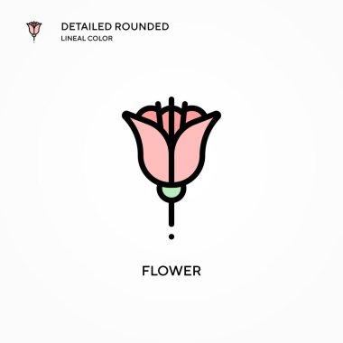 Çiçek vektör simgesi. Modern vektör illüstrasyon kavramları. Düzenlemesi ve kişiselleştirmesi kolay.