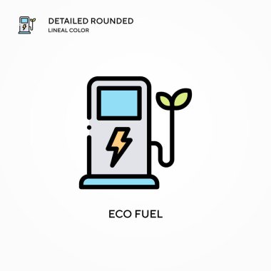 Eko yakıt vektör ikonu. Modern vektör illüstrasyon kavramları. Düzenlemesi ve kişiselleştirmesi kolay.