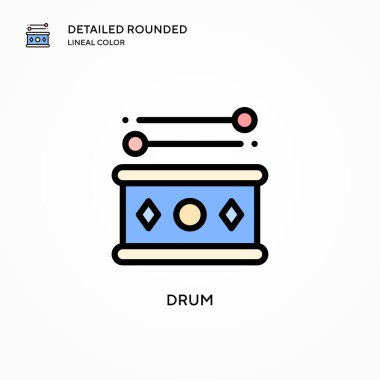Davul vektör simgesi. Modern vektör illüstrasyon kavramları. Düzenlemesi ve kişiselleştirmesi kolay.