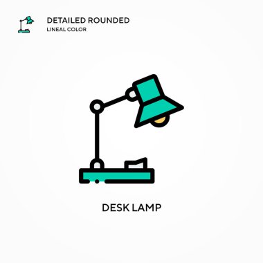 Masa lambası vektör simgesi. Modern vektör illüstrasyon kavramları. Düzenlemesi ve kişiselleştirmesi kolay.