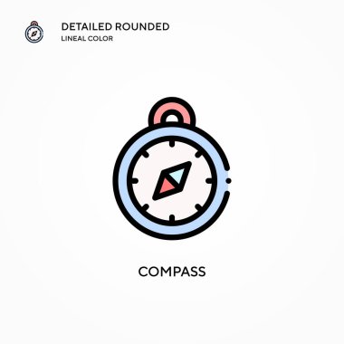 Pusula vektör simgesi. Modern vektör illüstrasyon kavramları. Düzenlemesi ve kişiselleştirmesi kolay.