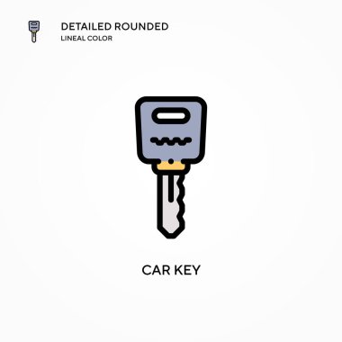 Araba anahtarı vektör simgesi. Modern vektör illüstrasyon kavramları. Düzenlemesi ve kişiselleştirmesi kolay.