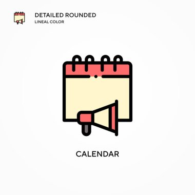 Takvim vektör simgesi. Modern vektör illüstrasyon kavramları. Düzenlemesi ve kişiselleştirmesi kolay.