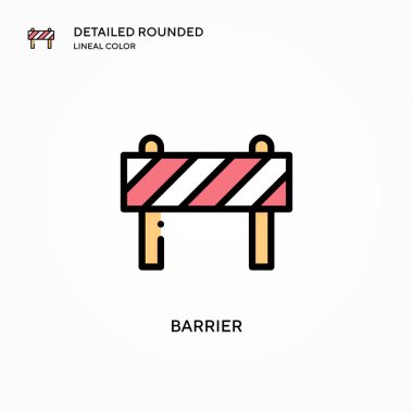 Bariyer vektör simgesi. Modern vektör illüstrasyon kavramları. Düzenlemesi ve kişiselleştirmesi kolay.