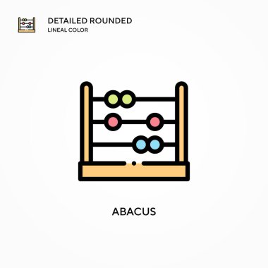 Abaküs vektör simgesi. Modern vektör illüstrasyon kavramları. Düzenlemesi ve kişiselleştirmesi kolay.
