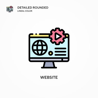Web sitesi vektör simgesi. Modern vektör illüstrasyon kavramları. Düzenlemesi ve kişiselleştirmesi kolay.