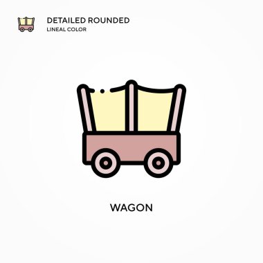 Vagon vektör simgesi. Modern vektör illüstrasyon kavramları. Düzenlemesi ve kişiselleştirmesi kolay.