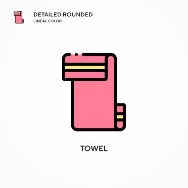 Havlu vektör simgesi. Modern vektör illüstrasyon kavramları. Düzenlemesi ve kişiselleştirmesi kolay.