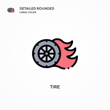 Lastik vektör simgesi. Modern vektör illüstrasyon kavramları. Düzenlemesi ve kişiselleştirmesi kolay.