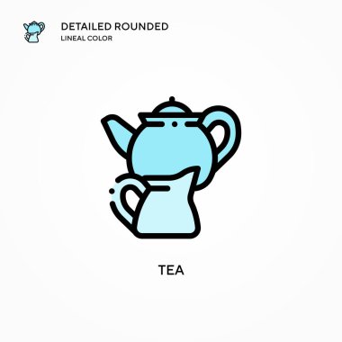 Çay vektör simgesi. Modern vektör illüstrasyon kavramları. Düzenlemesi ve kişiselleştirmesi kolay.