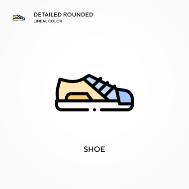 Ayakkabı vektör simgesi. Modern vektör illüstrasyon kavramları. Düzenlemesi ve kişiselleştirmesi kolay.