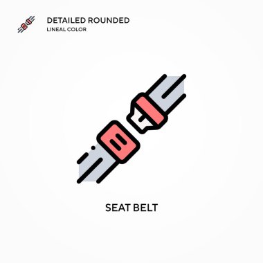 Emniyet kemeri vektör simgesi. Modern vektör illüstrasyon kavramları. Düzenlemesi ve kişiselleştirmesi kolay.