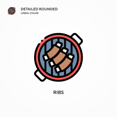 Kaburga vektör simgesi. Modern vektör illüstrasyon kavramları. Düzenlemesi ve kişiselleştirmesi kolay.