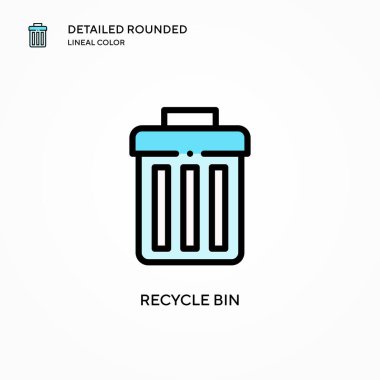 Çöp kutusu vektör simgesini geri dönüştür. Modern vektör illüstrasyon kavramları. Düzenlemesi ve kişiselleştirmesi kolay.