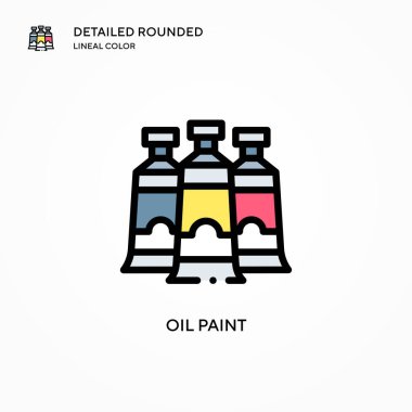 Yağlı boya vektör simgesi. Modern vektör illüstrasyon kavramları. Düzenlemesi ve kişiselleştirmesi kolay.