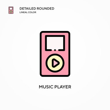 Müzik çalar vektör simgesi. Modern vektör illüstrasyon kavramları. Düzenlemesi ve kişiselleştirmesi kolay.