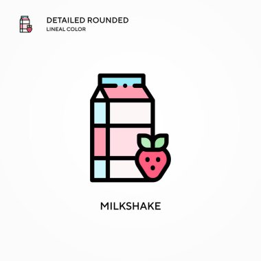 Milkshake vektör simgesi. Modern vektör illüstrasyon kavramları. Düzenlemesi ve kişiselleştirmesi kolay.
