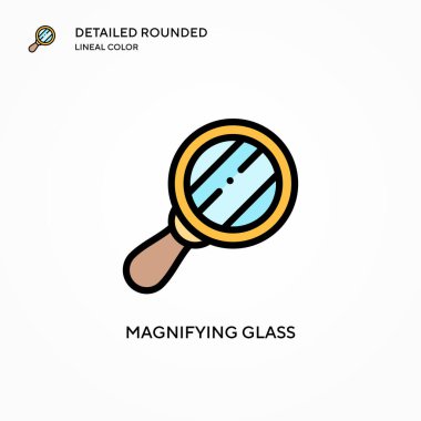 Büyütme cam vektör simgesi. Modern vektör illüstrasyon kavramları. Düzenlemesi ve kişiselleştirmesi kolay.